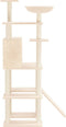 vidaXL - Kattenmeubel - met - sisal - krabpalen - 166 - cm - crèmekleurig