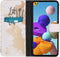 iMoshion Hoesje Geschikt voor Samsung Galaxy A21s Hoesje Met Pasjeshouder - iMoshion Design Softcase Bookcase - Wit / Meerkleurig / Goud / Let's Go Travel White