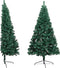vidaXL - Kunstkerstboom - met - verlichting - en - kerstballen - half - 240 - cm - groen