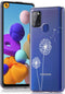 iMoshion Hoesje Geschikt voor Samsung Galaxy A21s Hoesje Siliconen - iMoshion Design hoesje - Wit / Transparant / Dandelion