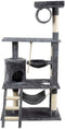 Purlov Kattenkrabpaal - Grijs 141cm - Perfect voor Spel, Rust en Krabbehoeftes van Katten