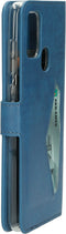 Mobiparts Galaxy A21s (2020) - Classic Wallet Case - Ruimte voor pasjes - Blauw