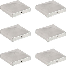 vidaXL - Paalkappen - 6 - st - piramide - 101x101 - mm - gegalvaniseerd - metaal