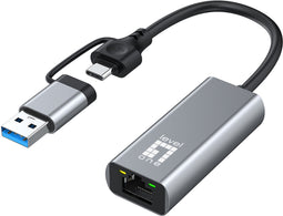 LevelOne USB-C/A - 2.5 Gigabit Ethernet Adapter - 1x RJ45 (2.5Gbps)