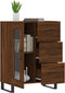 vidaXL - Dressoir - 69,5x34x90 - cm - bewerkt - hout - bruin - eikenkleur