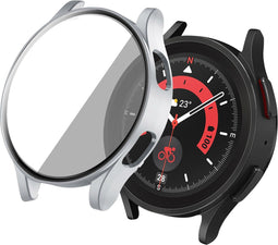 imoshion Screenprotector - Geschikt voor Samsung Galaxy Watch 4 40mm - Full Cover Hard Case / Beschermend Hoesje - Zilver