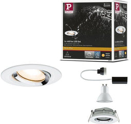 Paulmann Nova Plus - LED-inbouwlamp - Zwenkbaar 30° IP65 7W 460lm 2700K Wit mat Chroom