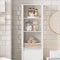 SoBuy BZR102-W - Badkamerkast - Witte Hoge Kolomkast met 3 Planken - 45 x 35 x 171 cm