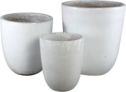 PTMD Gommes White Glazed Ceramic Pot SV3