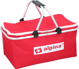 alpina Koeltas met Handvat - ca 25 Liter - Afsluitbaar met rits - Rood