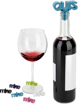 Umbra glasmarkers en wijnstop Ours & Mine