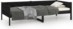 vidaXL - Slaapbank - massief - grenenhout - zwart - 80x200 - cm