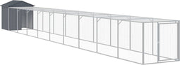 vidaXL - Kippenhok - met - ren - 117x1017x123 - cm - staal - antracietkleurig