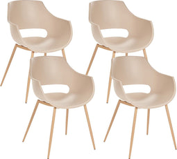 MILLERS - Set van 4 stoelen - Beige - Synthetisch materiaal
