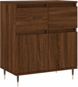 vidaXL - Dressoir - 60x35x70 - cm - bewerkt - hout - bruin - eikenkleur