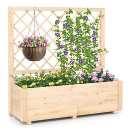 Coast Verhoogde Plantenbak - Houten Moestuinbak met Klimrek 98 x 34 x 104 cm - Naturel