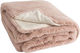 J-Line Plaid Cutie - Fleece Deken – Polyester – 180x130 cm – Poederroze