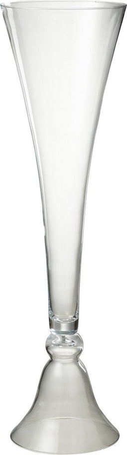 J-Line Vaas Tweedelig Elsa Glas Transparant - Bloemenvaas 101.00 cm hoog