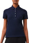 Lacoste Dames Poloshirt - Katoen - Parelmoeren knopen - Navy Blue - Maat 34