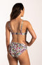 Cyell Wajang Floral - Bikinitop Niet Voorgevormd Met Beugel - Maat 38D - Wit/Paars/Groen