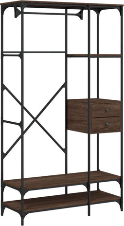 vidaXL - Kledingkast - met - lades - 100x40x180 - cm - bewerkt - hout - bruineiken