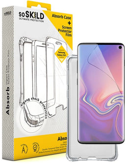 SoSkild SOSGECTEM0026 - Absorb Impact Case en Edge to Edge Tempered Glass - Galaxy S10 - Transparant