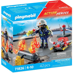 PLAYMOBIL Action Heroes Brandweerman met waterpomp 71826