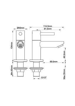 Wiesbaden Amador Toiletkraan - 1/2'' - Mat Zwart