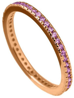 Diamonfire - Zilveren ring - Alliance ring met roze zirkonia - Roze (maat 19.0)