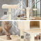 tectake® XXL Krabpaal - Krabmeubel met Huisje Hangmat Speelgoed - 165 cm Beige