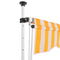 vidaXL - Luifel - handmatig - uittrekbaar - 300 - cm - oranje - en - witte - strepen