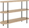 J-Line console Eli 3 Planken - hout/staal - naturel/grijs