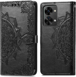 iMoshion Hoesje Geschikt voor OnePlus Nord 2T Hoesje Met Pasjeshouder - iMoshion Mandala Bookcase - Zwart