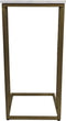 Bijzettafel Read - 32x32x65 cm - Wit/goud - Wit marmer/ijzer