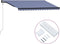 vidaXL - Luifel - automatisch - uittrekbaar - 450x300 - cm - blauw - en - wit