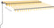 vidaXL - Luifel - handmatig - uittrekbaar - 350x250 - cm - geel - en - wit