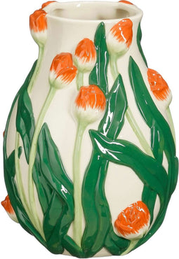 Mica Decorations Vaas Tulip - 14x14x20 cm - Steen - Groen