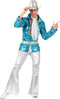 Disco kostuum blauw T-3 - Maat XL