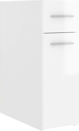 vidaXL - Apothekerskast - 20x45,5x60 - cm - spaanplaat - hoogglans - wit