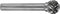 Ruko 116044 Hm Freesstift Vorm D Kogel (Kud) Kogeldiameter 1