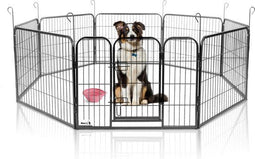 MaxxPet Puppyren - Hondenren - 8 kennelpanelen - Staal - Ø 210 cm