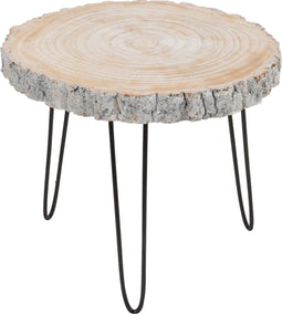 J-Line bijzettafel Paulownia - hout/ijzer - grijs - small