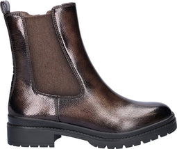 TAMARIS Core Dames Biker Boots - Metallic lak effect - Bruin