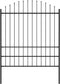 vidaXL - Tuinhek - met - speren - bovenkant - (1,75-2)x1,7 - m - staal - zwart