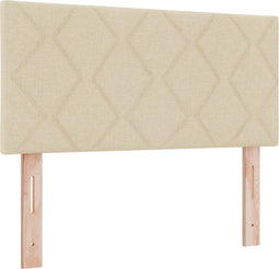 vidaXL - Hoofdbord - in - Crème - met - Diamant - Blokken - Ontwerp - - - 100 - cm - Stof