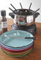 CABANAZ - bord, keramiek, FONDUE PLATE, wit