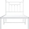 vidaXL - Bedframe - met - hoofdbord - zonder - matras - metaal - wit - 75x190 - cm