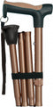Hugo - Opvouwbare Wandelstok Derby Handvat - bruin - in hoogte verstelbaar 81 - 94 cm