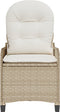 vidaXL - Ligbed - met - Kussen - Beige - Poly - Rattan