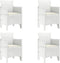 vidaXL - Tuinstoelen - met - Kussens - 4 - stuks - Wit - Poly - Rattan